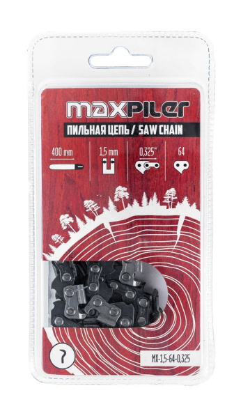 Цепь пильная 400мм/16 0,325 1,5мм 64 звена блистер MAXPILER