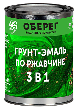 Грунт-эмаль  по ржавчине PaintGuard 3в1 белый1л (1кг)/12