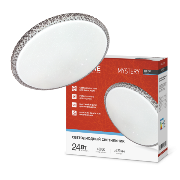 Светильник светодиодный DECO MYSTERY 24Вт 6500К 2160лм 230В 320х62мм IN HOME 4690612051581