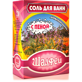 Соль для ванн с пеной, Шалфей 400гр, Бахташ