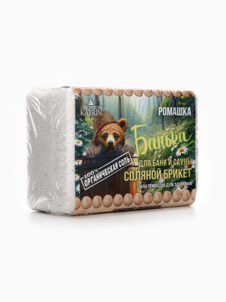 Соляной брикет для бани "Банька" ромашка, 500 г