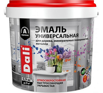 Эмаль универсальная п/мат серый DALI 0,9кг/6  RALL 7004 