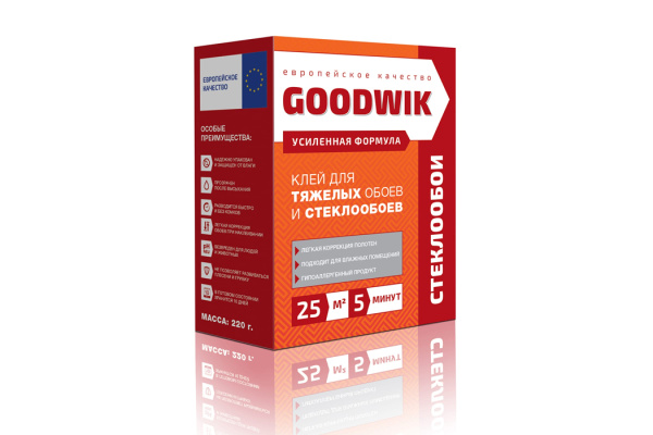 Клей для тяжелых обоев и стеклообоев Goodwik 25, 220гр