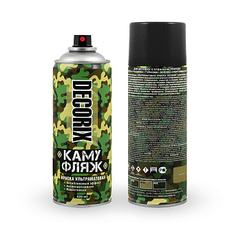 DECORIX эмаль аэрозольная КАМУФЛЯЖ 520 чёрный матовый