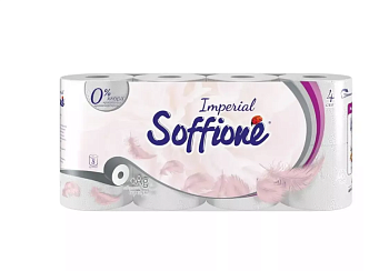 Бумага туалетная Soffione Imperial, четырёхслойная, 8 рулонов