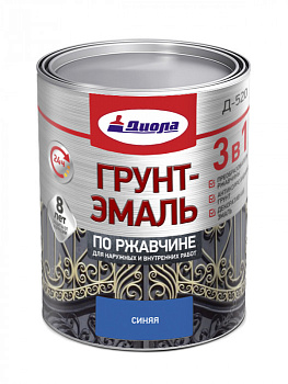 ДИОЛА Грунт-эмаль"3 в1" по ржавчине  синий 1,7кг/Ж.банка