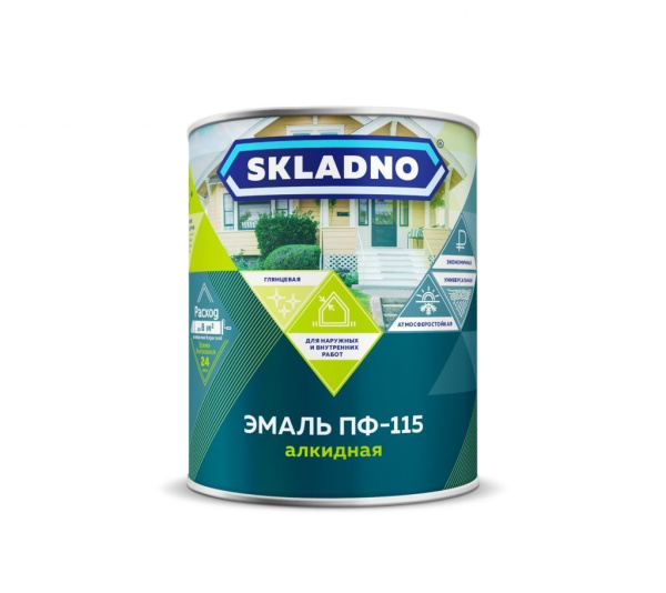 Эмаль ПФ-115 SKLADNO красная 1,8 кг 
