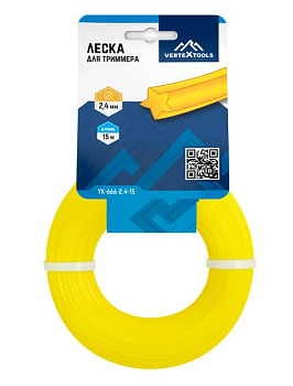 Леска 2,4мм*15м звезда YK-666-2.4-15 VERTEXTOOLS